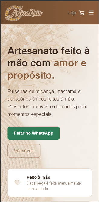 Versão mobile do projeto Artesana.io