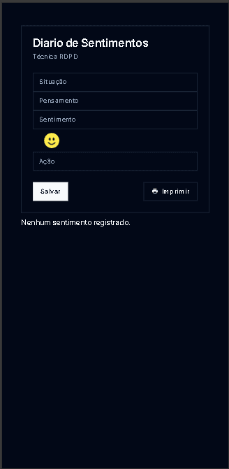 Versão desktop do projeto Diário de Sentimentos