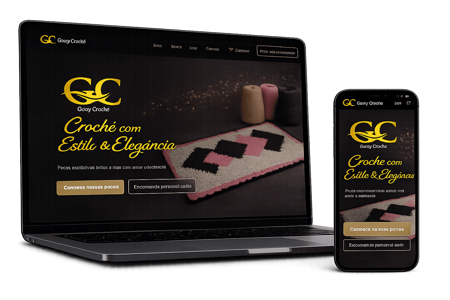 Mockup do projeto Geicy Crochê