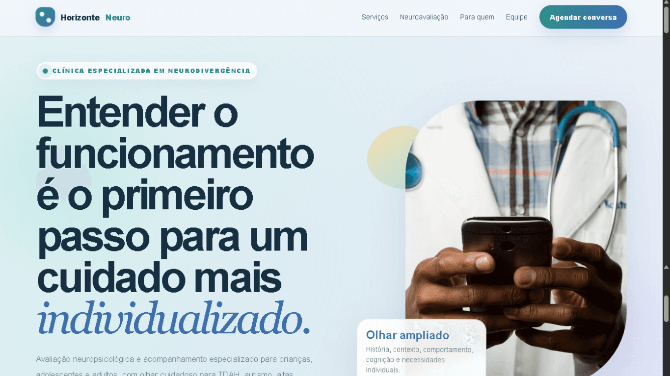 Versão desktop do projeto Modelo Clínica Neuro — Especializada