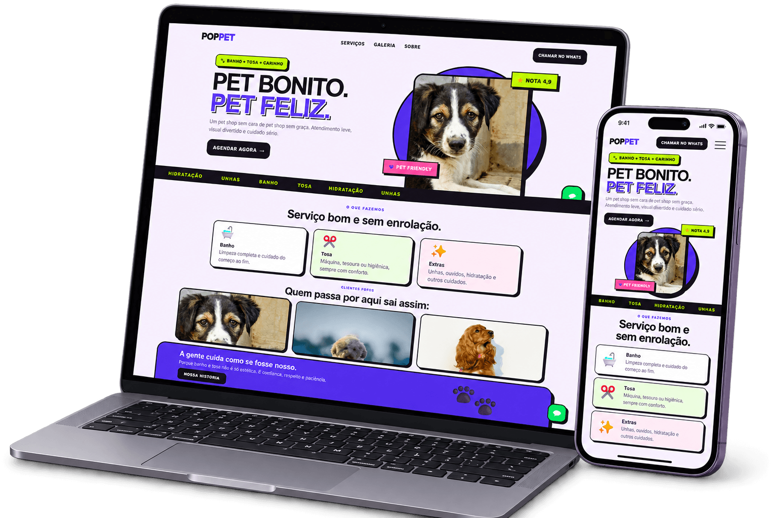 Mockup do projeto Modelo Pet Shop Bold