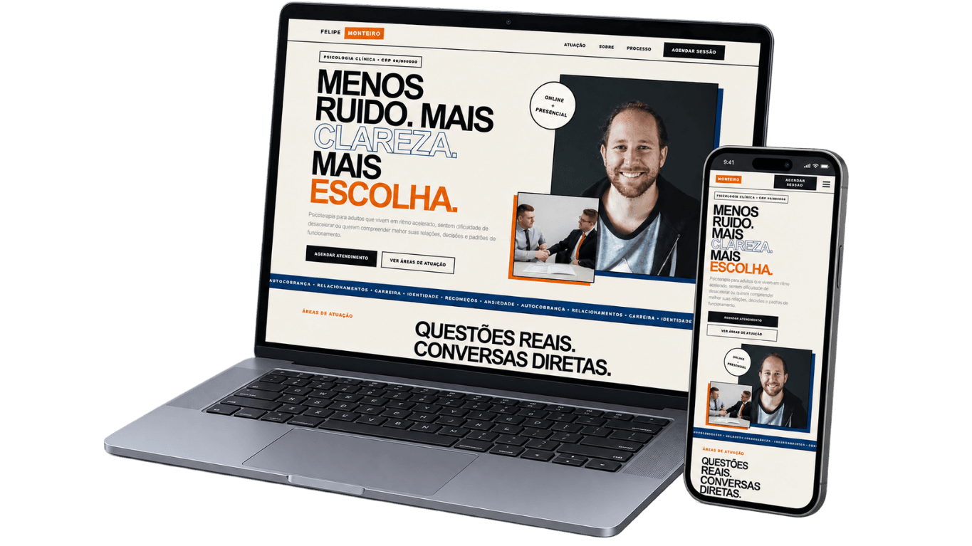Mockup do projeto Modelo Psicólogo — Urbano